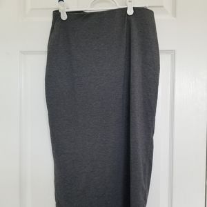 Knit Midi Heather Gray Skirt